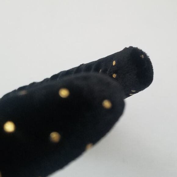 Lele Sadoughi Jet Black Gold Dots Velvet Kelly Comfort Headband New - Picture 8 of 14